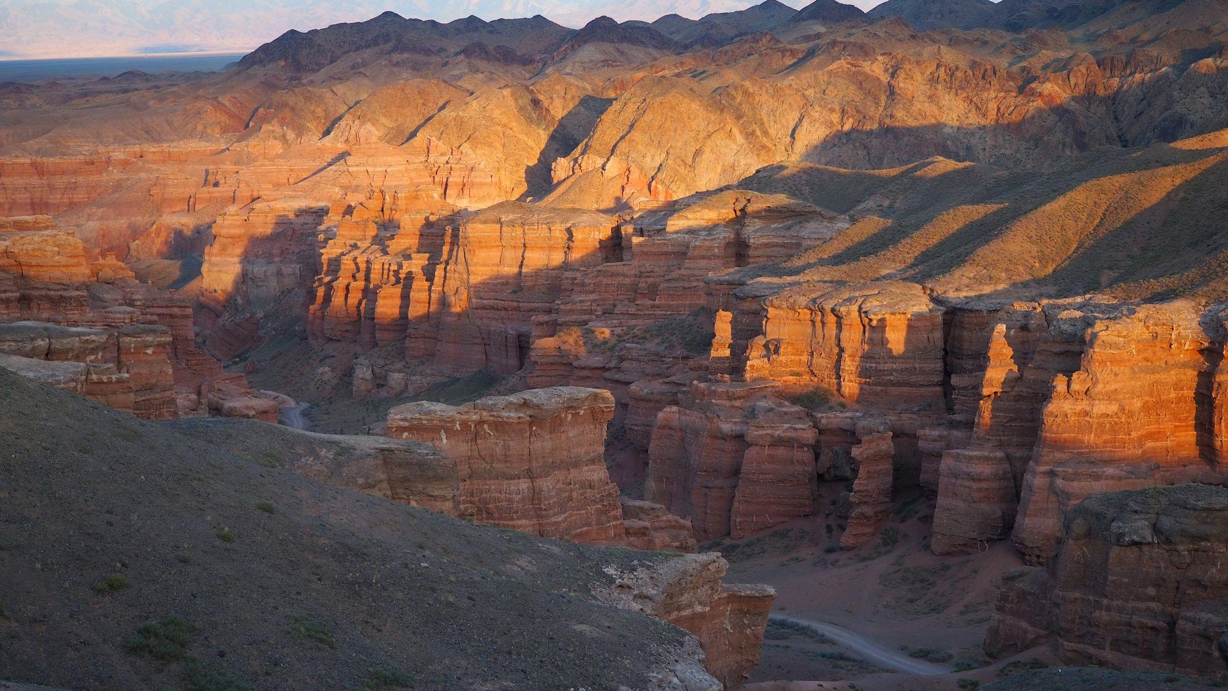 Charyn Canyon at sunset, east of Almaty