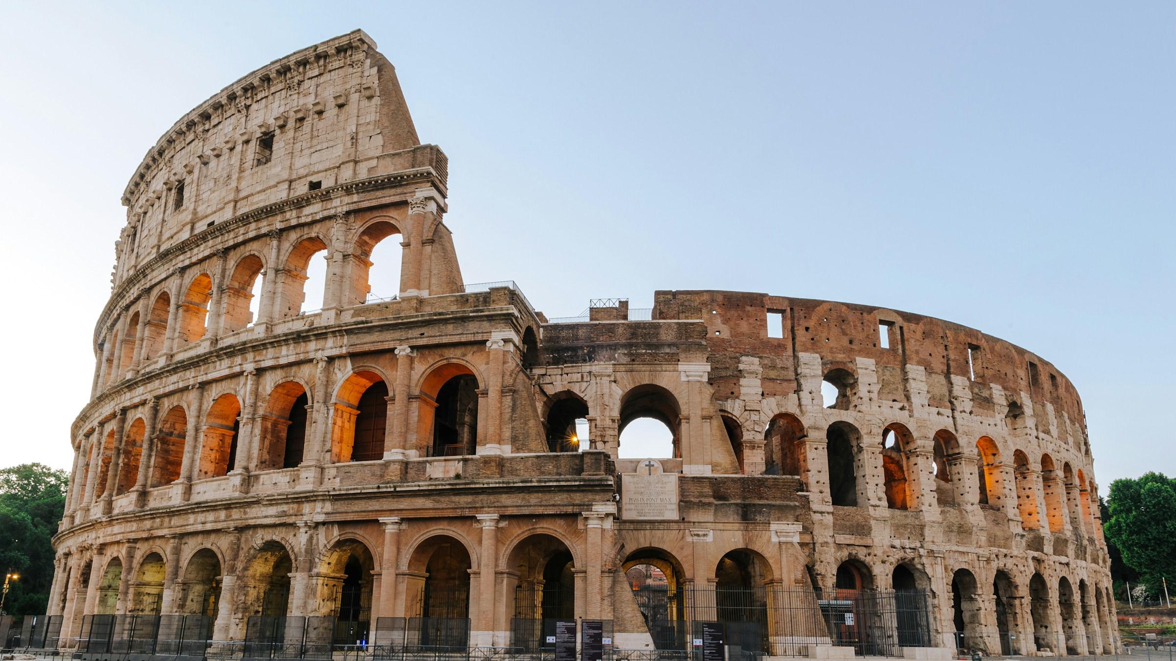 The Colosseum in Rome in early morning light