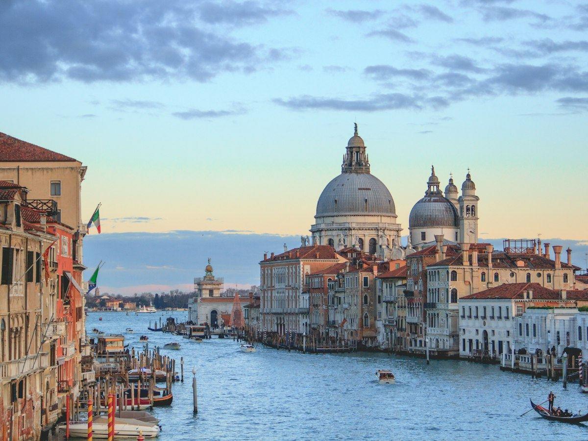 The Grand Canal and the domes of Santa Maria della Salute in Venice