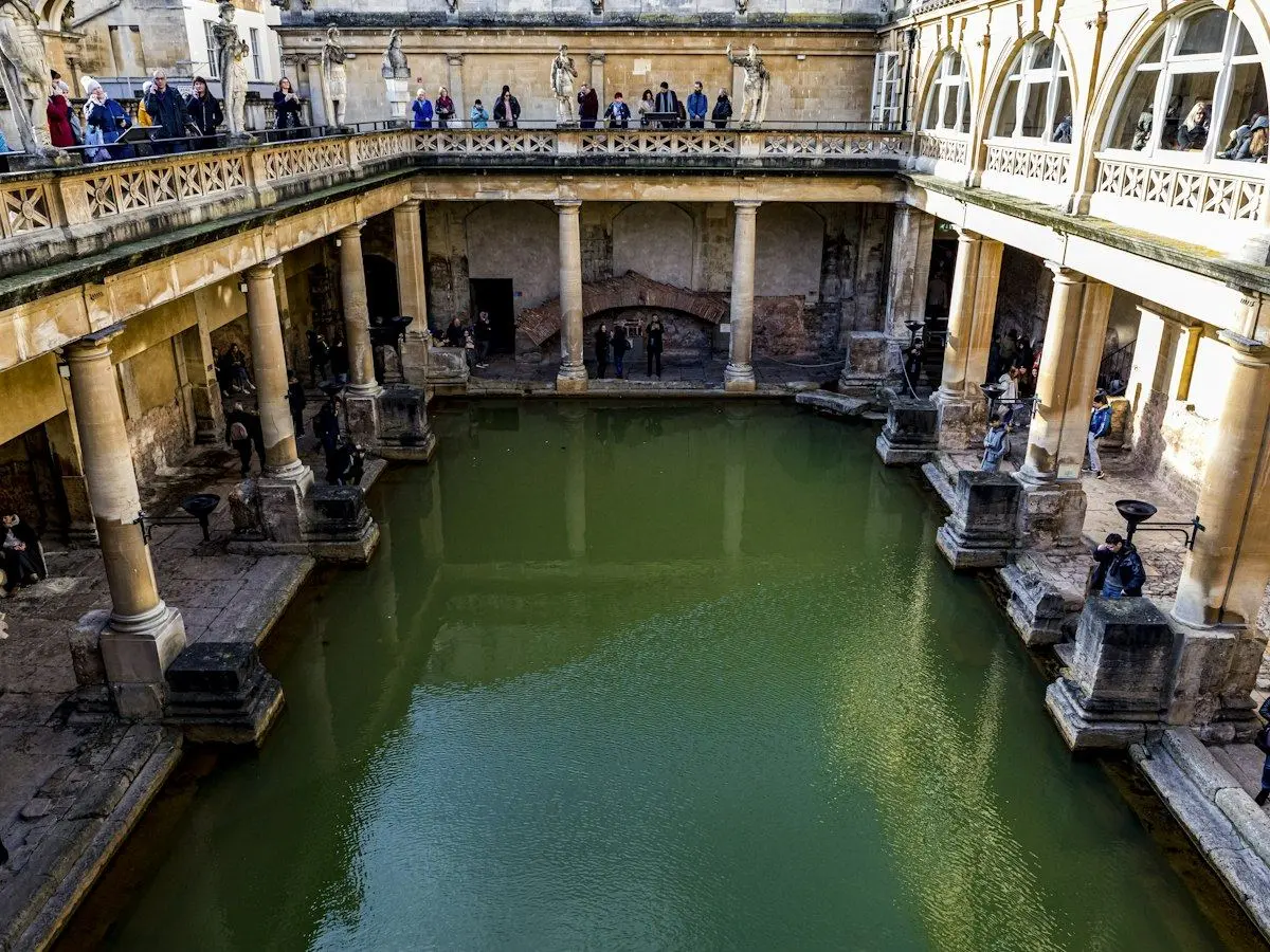 The Great Bath of the Roman Baths in Bath, England