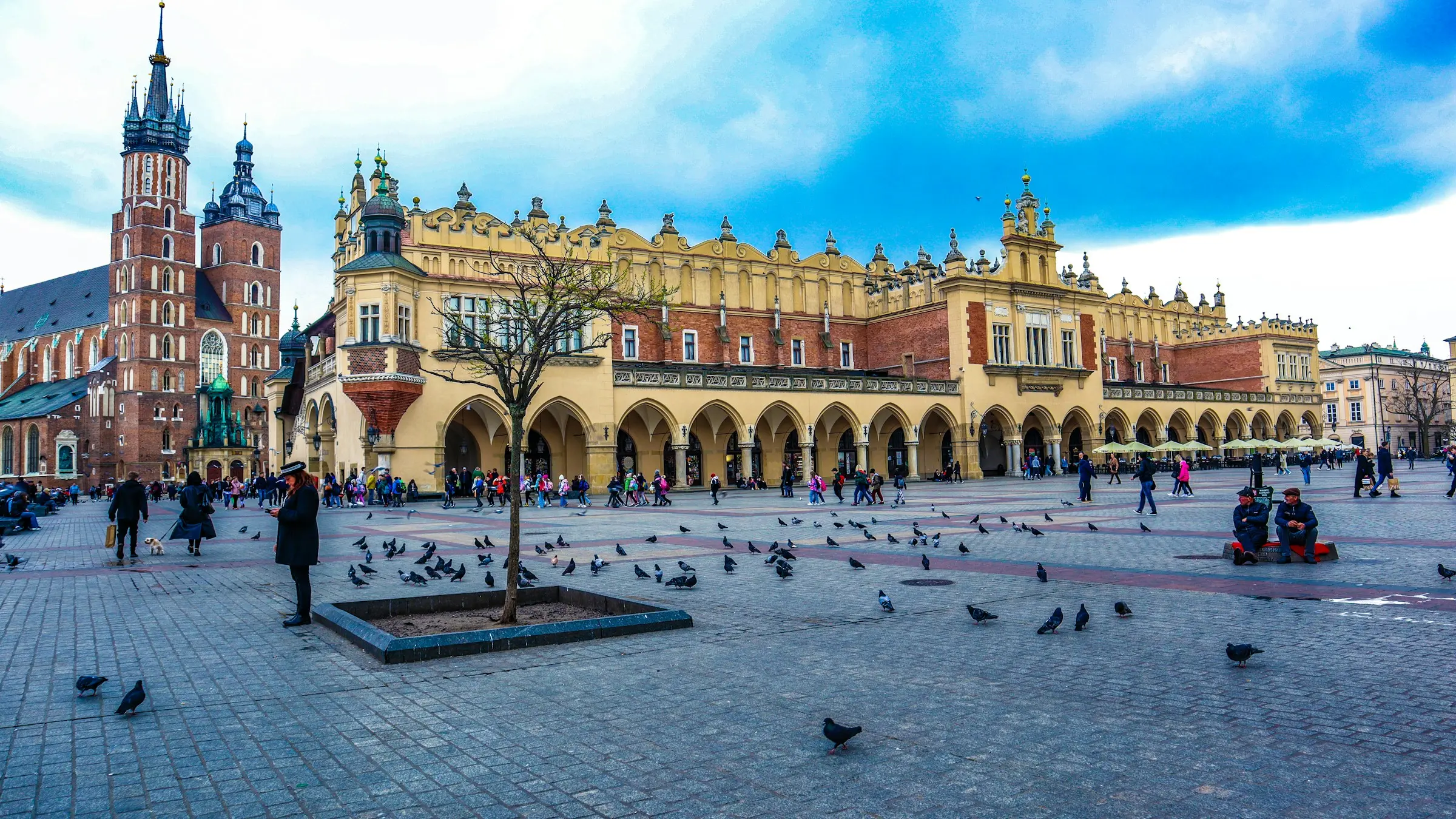 St Mary's Basilica and the Cloth Hall on Kraków's Main Square