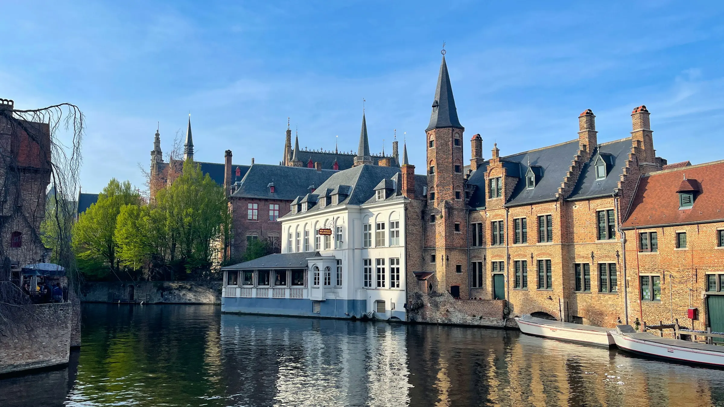 Medieval houses along a canal in Bruges