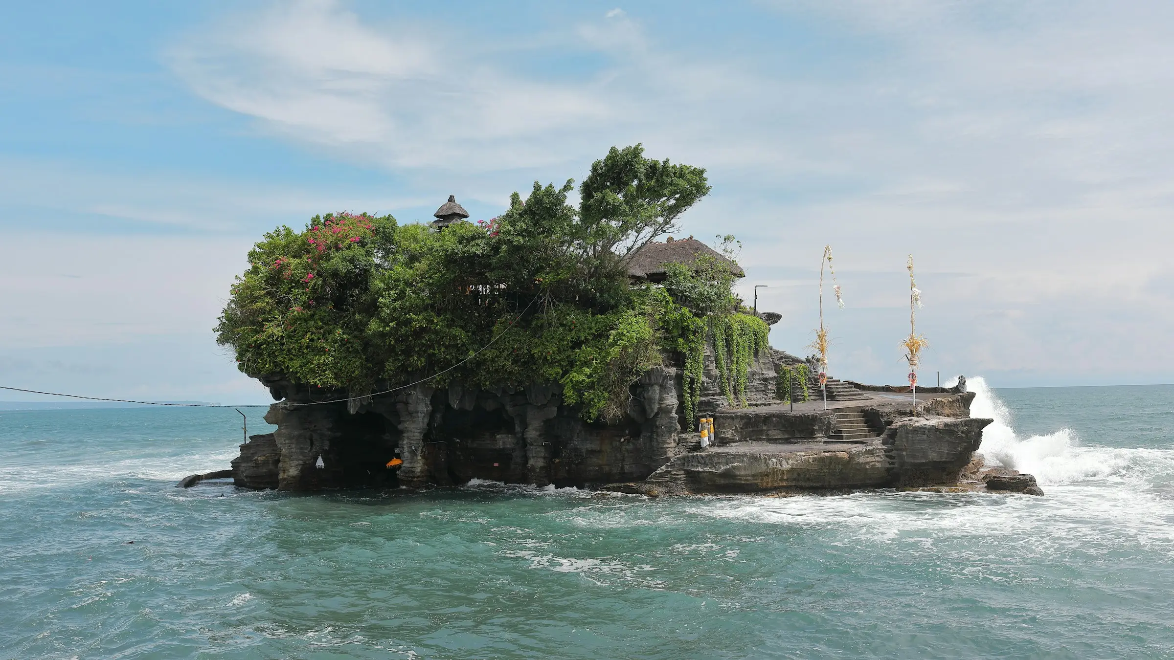 Tanah Lot temple on its rock off the coast of Bali