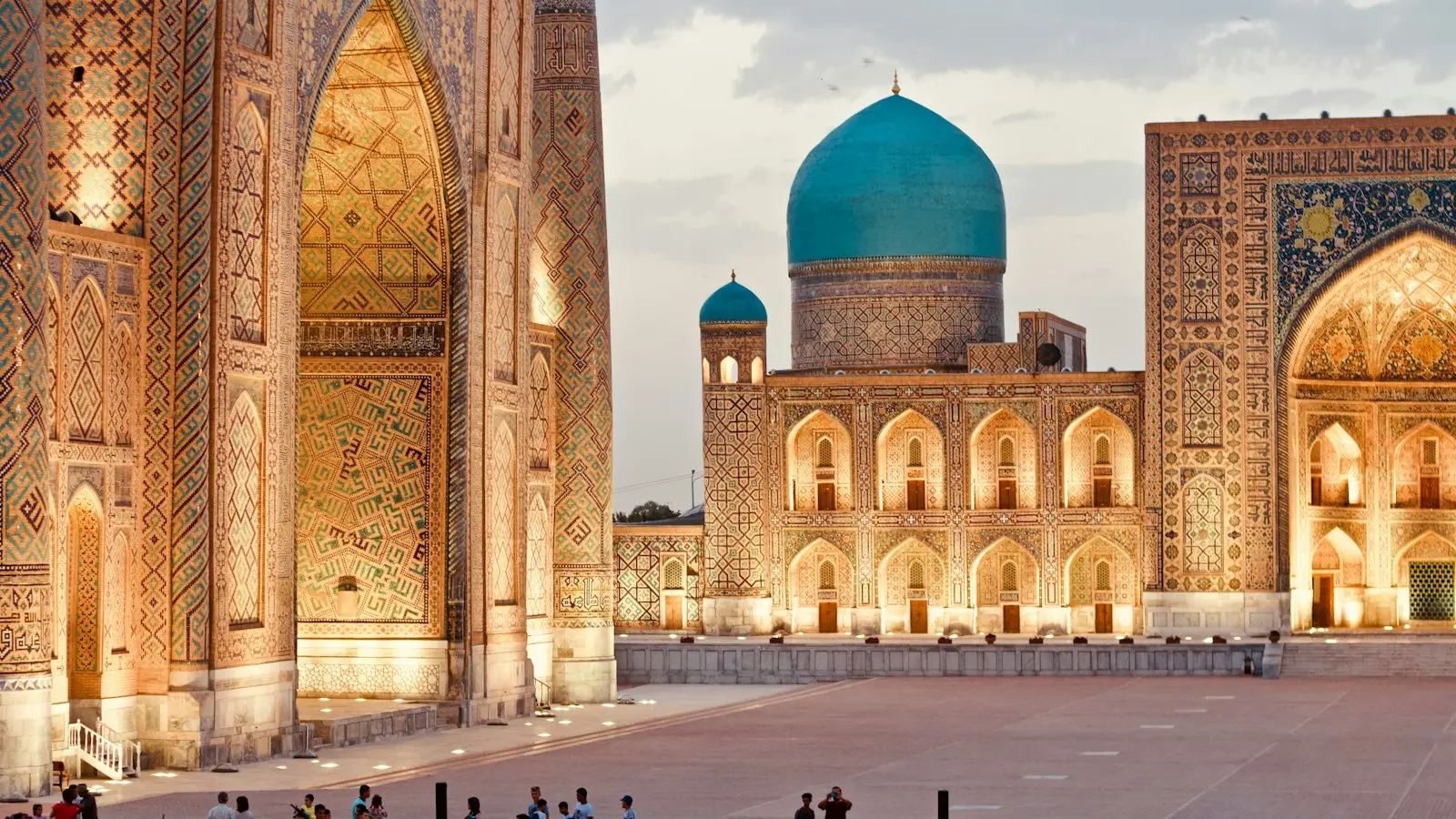 The turquoise domes of the Registan in Samarkand