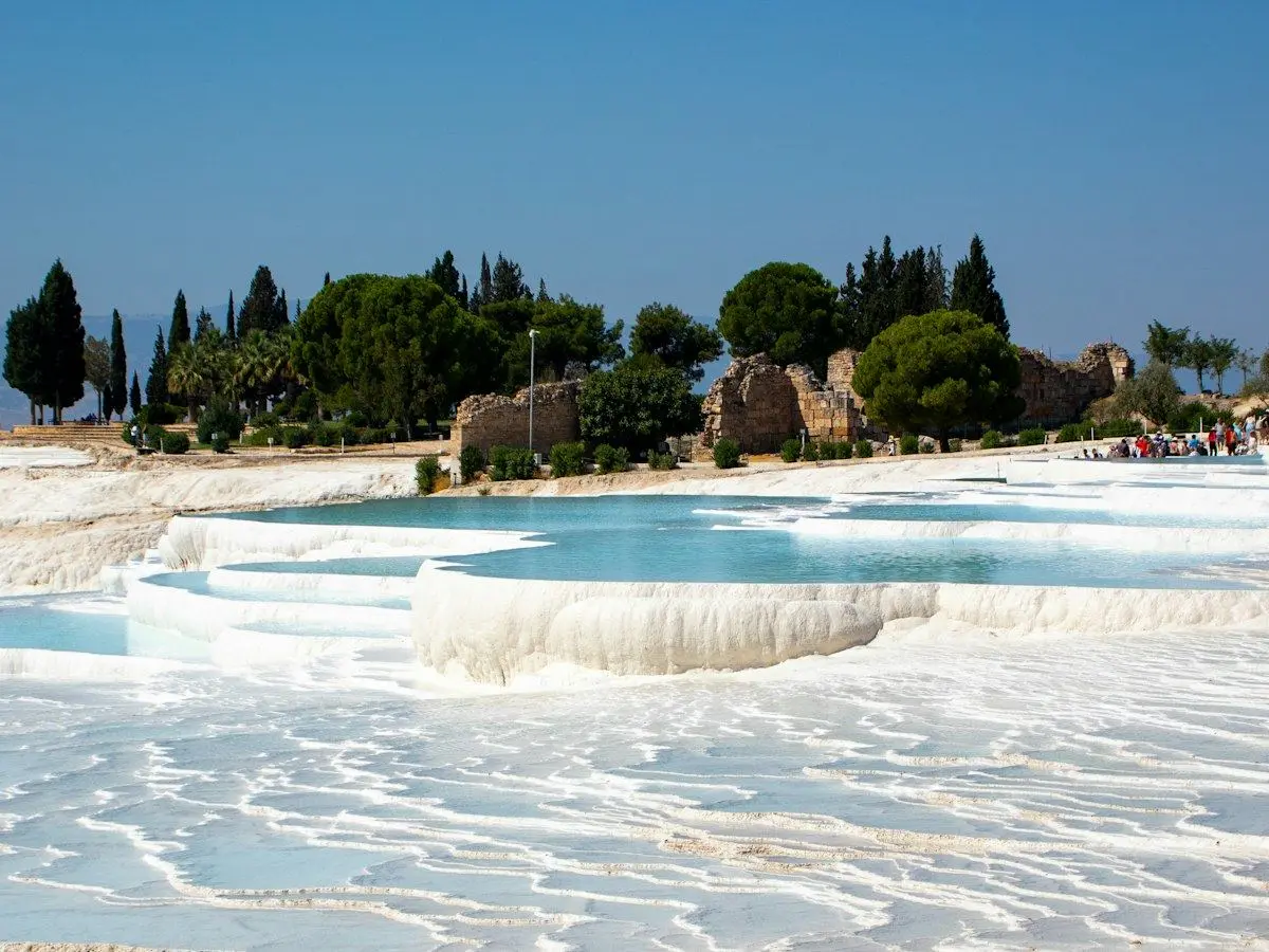 White travertine terraces at Pamukkale