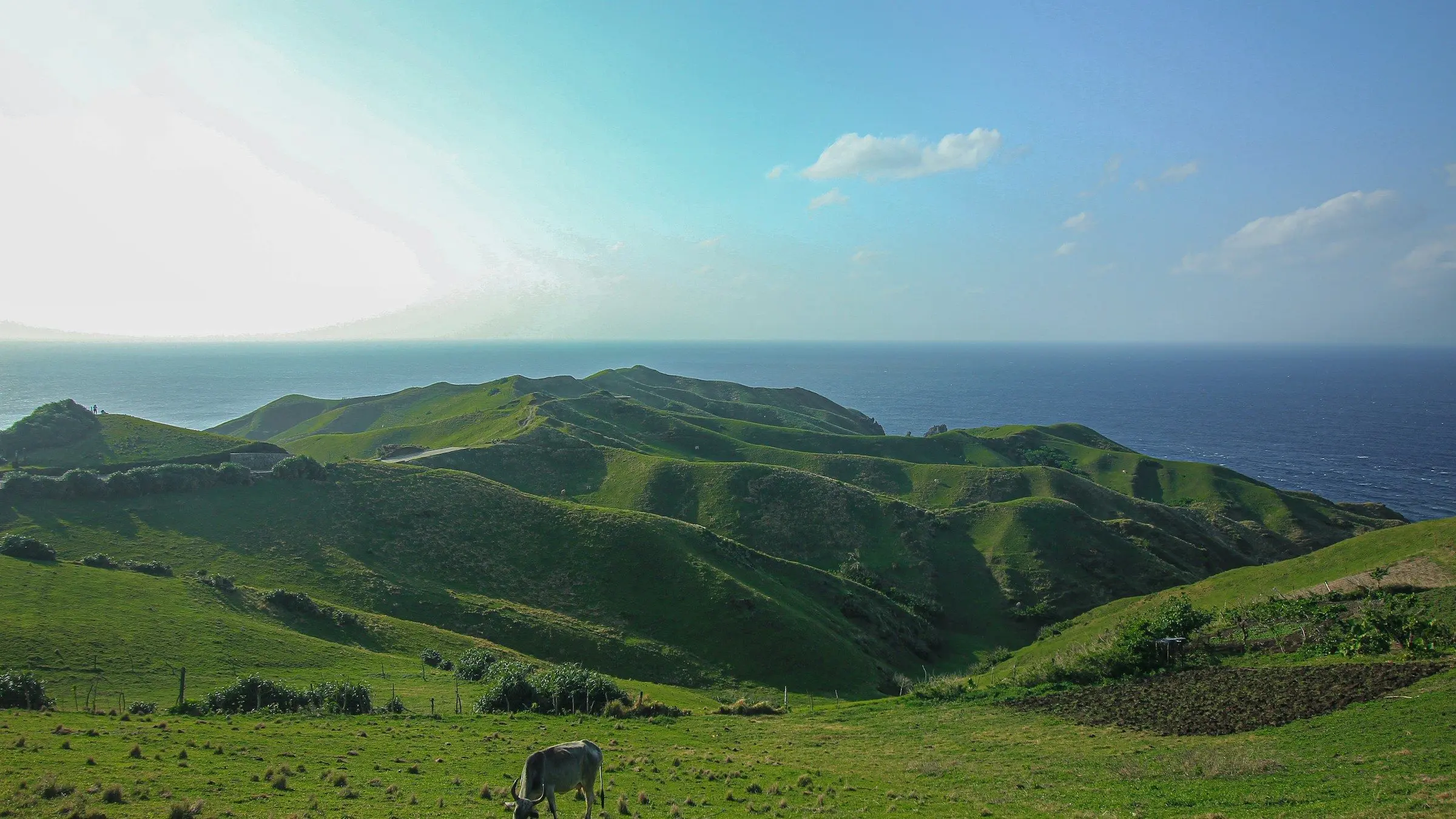 Green hills above the sea at Basco in Batanes