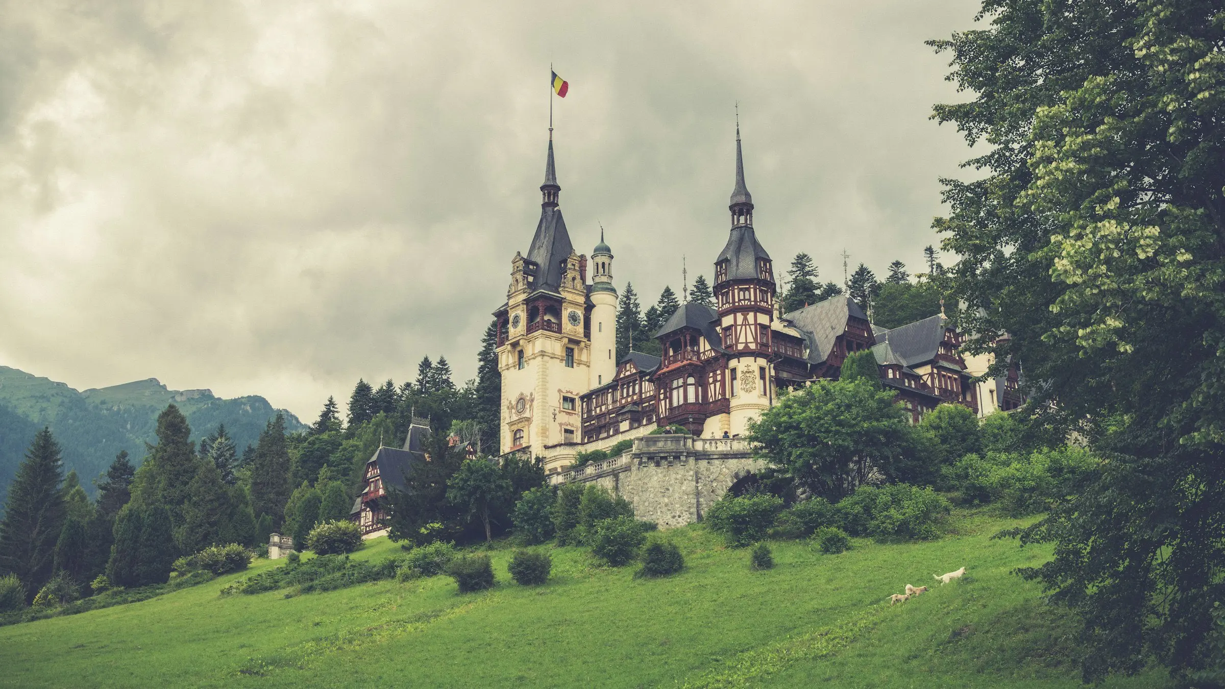 Peleș Castle in the Carpathian foothills