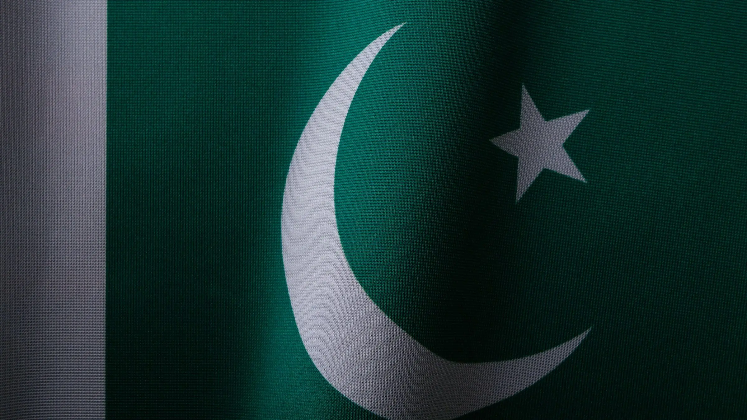 The flag of Pakistan in close-up