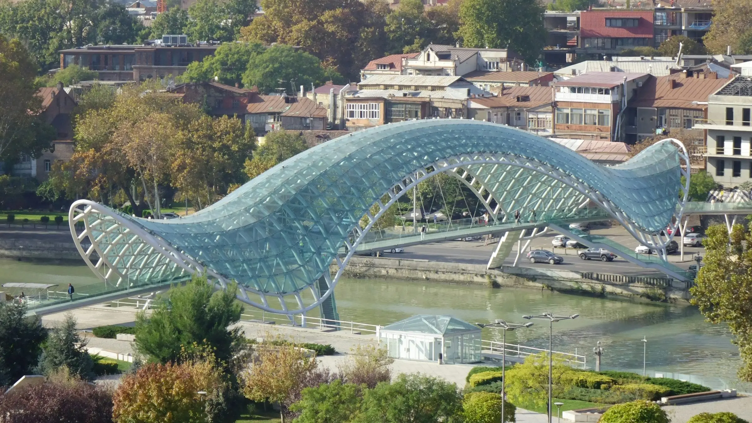 The Bridge of Peace over the Mtkvari river in Tbilisi, Georgia