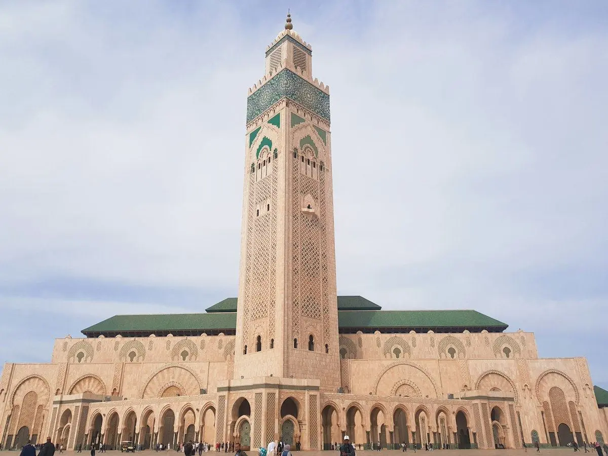 The minaret of the Hassan II Mosque in Casablanca