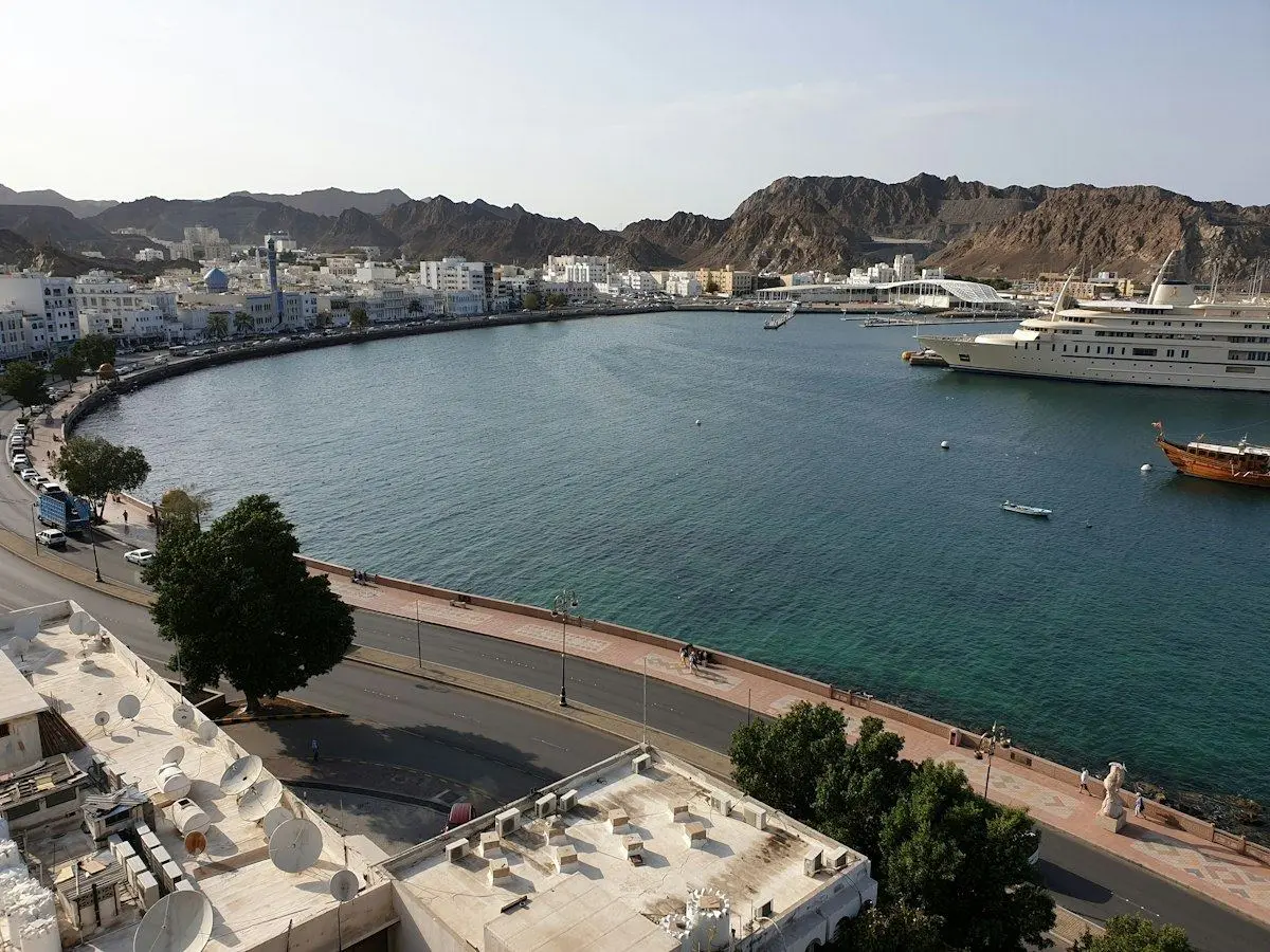 The Mutrah corniche and harbour in Muscat