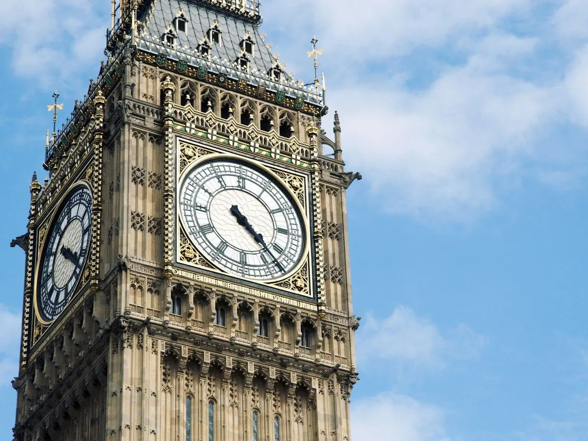 The clock face of the Elizabeth Tower, home of Big Ben, in Westminster