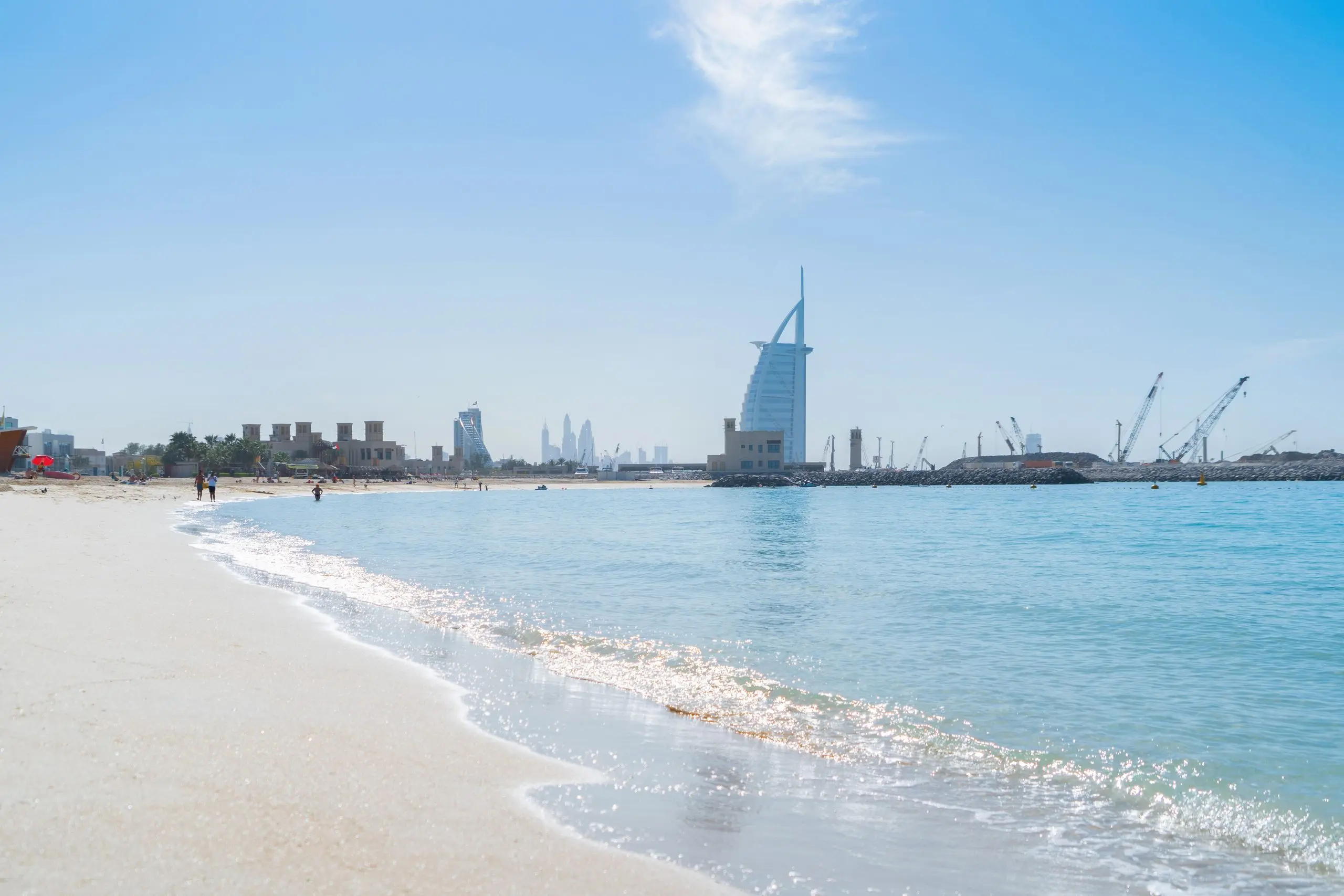 Jumeirah Beach with the Burj Al Arab in the distance